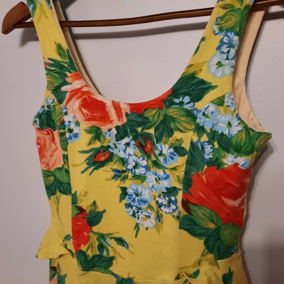Monteau Yellow Floral Mini Dress - Picture 2 of 6